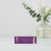 Moderne Elegante Violet Mini Visitenkarte (Stehend Vorderseite)