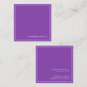 Moderne Elegante Violet Seide Finish Luxe Quadratische Visitenkarte (Vorne/Hinten)