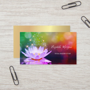 Moderne elegante violette Lotus-Gold-Yoga-Inderin Visitenkarte