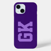 Moderne elegante violette Monogramm-Initialen Case-Mate iPhone Hülle (Rückseite)