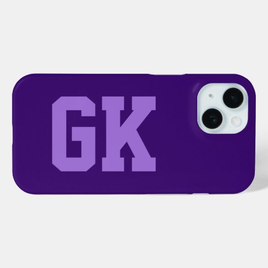 Moderne elegante violette Monogramm-Initialen Case-Mate iPhone Hülle (Rückseite (Horizontal))