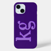 Moderne elegante violette Monogramm-Initialen Case-Mate iPhone Hülle (Rückseite)
