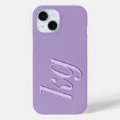 Moderne elegante violette Monogramm-Initialen Case-Mate iPhone Hülle (Rückseite)