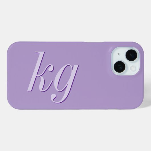 Moderne elegante violette Monogramm-Initialen Case-Mate iPhone Hülle (Rückseite (Horizontal))