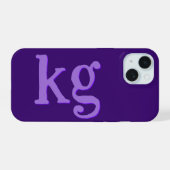 Moderne elegante violette Monogramm-Initialen iPhone 15 Hülle (Rückseite (Horizontal))