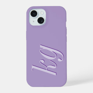 Moderne elegante violette Monogramm-Initialen iPhone 15 Hülle