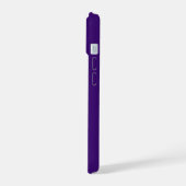 Moderne elegante violette Monogramm-Initialen iPhone 15 Hülle (Linke Seite)