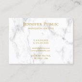 Moderne, elegante Vorlage aus weißem Gold-Text Visitenkarte (Rückseite)