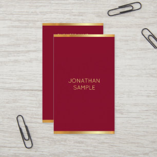 Moderne elegante Vorlage Burgundy Red Gold Oceania Visitenkarte