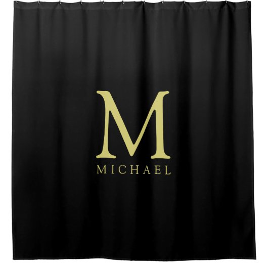 Moderne, elegante Vorlage für den Goldtext Monogra Duschvorhang (Vorderseite)