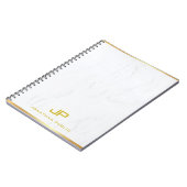 Moderne, elegante Vorlage für Monogramm-Marmor Notizblock (Linke Seite)