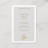 Moderne, elegante Vorlage für Monogramme Visitenkarte (Rückseite)