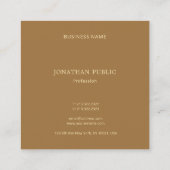 Moderne elegante Vorlage Gold Text Monogram Luxus Quadratische Visitenkarte (Rückseite)