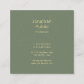 Moderne elegante Vorlage Handgeschriebener Skriptn Quadratische Visitenkarte (Rückseite)