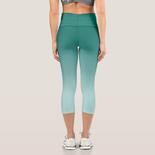 Moderne elegante Vorlage Womens Aquamarin Blue Gre Capri Leggings (Rückseite)