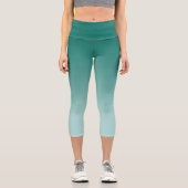 Moderne elegante Vorlage Womens Aquamarin Blue Gre Capri Leggings (Vorderseite)