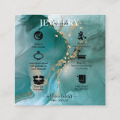 Moderne Elegante Wasserfarbe Aquamarine Juwelierpf Quadratische Visitenkarte (Vorderseite)