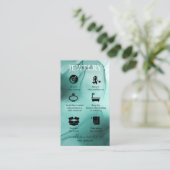 Moderne elegante Wasserfarbe Aquamarine Juwelierpf Visitenkarte (Stehend Vorderseite)