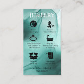 Moderne elegante Wasserfarbe Aquamarine Juwelierpf Visitenkarte (Vorderseite)