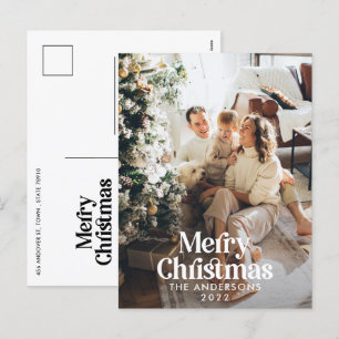 Moderne elegante Wasserfarbe-Botanik-Typografie Feiertagspostkarte