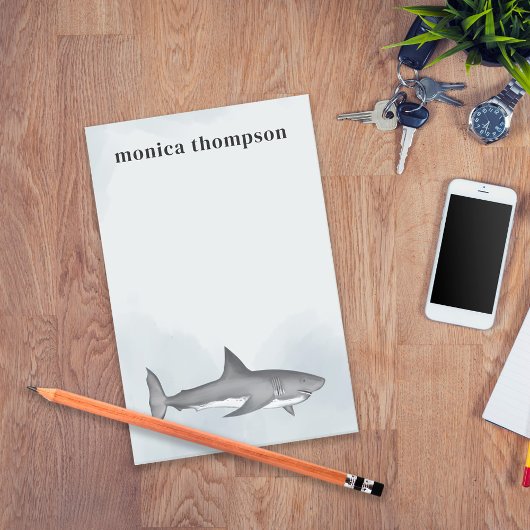 Moderne Elegante Wasserfarbe Einfache Ozeanhaie Post-it Klebezettel