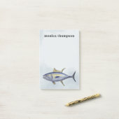 Moderne Elegante Wasserfarbe Einfache Thunfischfän Post-it Klebezettel (Auf Schreibtisch)