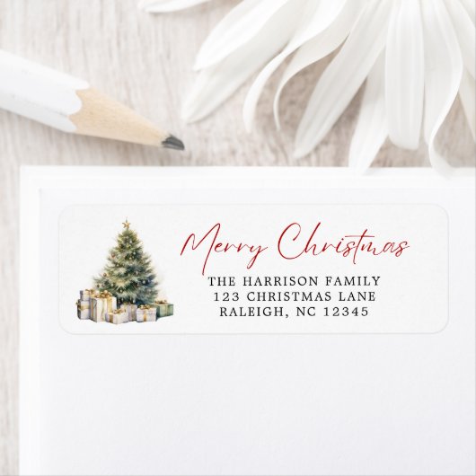 Moderne Elegante Wasserfarbe Frohe Weihnachtsbaum (Insitu)