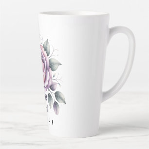 Moderne elegante Wasserfarbe schöne Lavendelrose Milchtasse