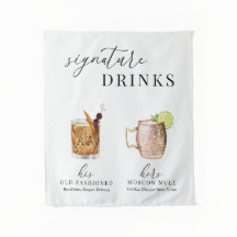 Moderne elegante Wasserfarbe Signature-Drinks-Schi
