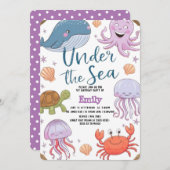 Moderne, elegante Wasserfarbe unter dem Meeresgebu Einladung (Vorne/Hinten)