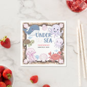 Moderne, elegante Wasserfarbe unter dem Meeresgebu Serviette (Beispiel)