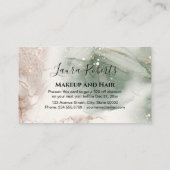 Moderne elegante Wasserfarben Grün und Gold Rabattkarte (Rückseite)