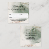 Moderne elegante Wasserfarben Grün und Gold Terminkarte (Vorne/Hinten)