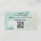 Moderne elegante Wasserfarben Grün und Gold Visitenkarte (Rückseite)