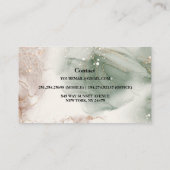 Moderne elegante Wasserfarben Grün und Gold Visitenkarte (Rückseite)