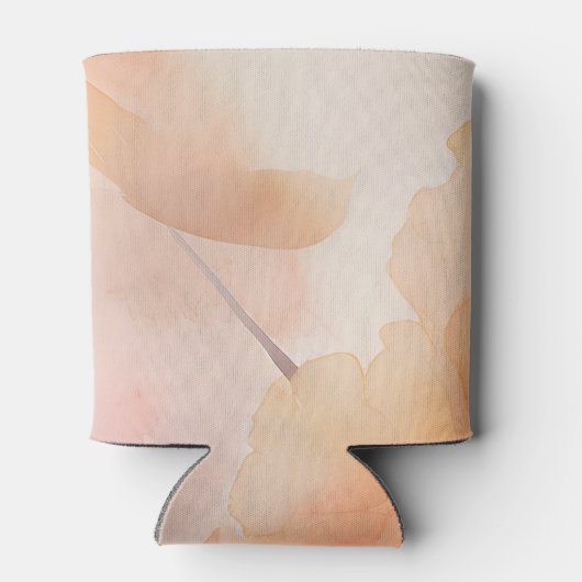 Moderne Elegante Wasserfarben Peach Floral Wedding Dosenkühler (Rückseite)