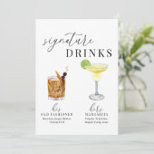 Moderne Elegante Wasserfarben Signature Drinks Zei (Stehend Vorderseite)