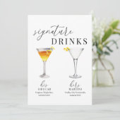 Moderne Elegante Wasserfarben Signature Drinks Zei (Stehend Vorderseite)