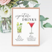 Moderne Elegante Wasserfarben Signature Drinks Zei