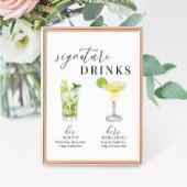 Moderne Elegante Wasserfarben Signature Drinks Zei