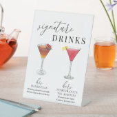 Moderne Elegante Wasserfarben Signature Drinks Zei Sockelschild (In Situ)