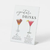 Moderne Elegante Wasserfarben Signature Drinks Zei Sockelschild (Vorderseite)