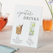 Moderne elegante Wasserfarbensignatur Drinks Pedes Sockelschild (In Situ)