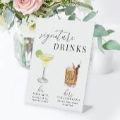 Moderne elegante Wasserfarbensignatur Drinks Pedes Sockelschild