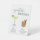 Moderne elegante Wasserfarbensignatur Drinks Pedes Sockelschild (Vorderseite)