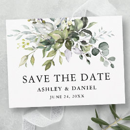 Moderne Elegante Wasserfarbenwelt Save the Date Postkarte