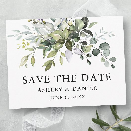 Moderne Elegante Wasserfarbenwelt Save the Date Postkarte