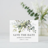 Moderne Elegante Wasserfarbenwelt Save the Date Postkarte (Stehend Vorderseite)