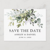 Moderne Elegante Wasserfarbenwelt Save the Date Postkarte (Vorderseite)