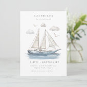 Moderne elegante Wassersportjacht Einladung (Stehend Vorderseite)